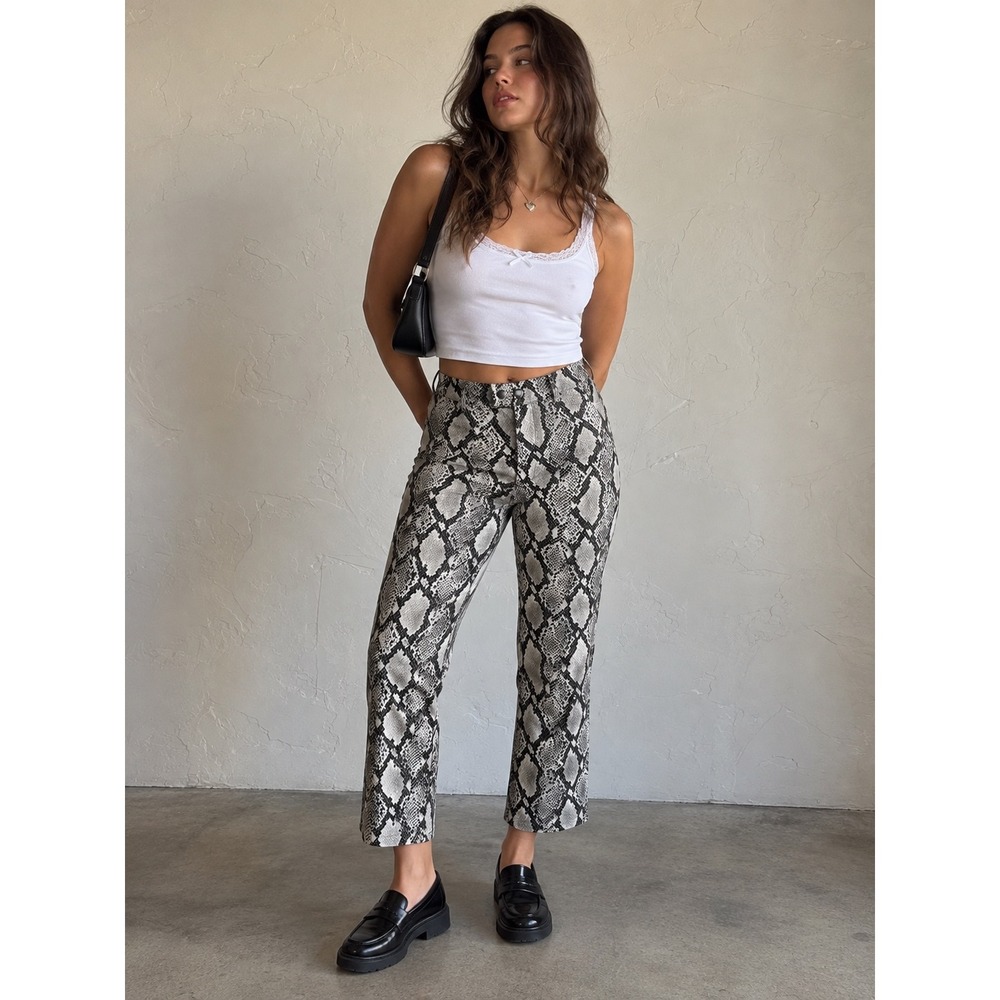 Choosy Snake Print High Rise Straight Pants Y2K Going Out Clubwear Sz 2